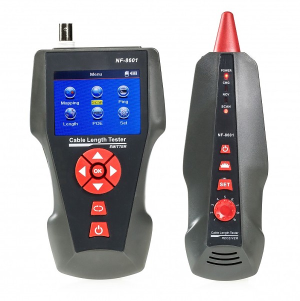 Cable tester RJ-45, w/LCD, wire tracker, ping testing (NOYAFA NF-8601W) 