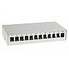 DIN mounted patch panel, 12-port, keystone, blank