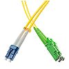 Patchcord LSH/APC-LC/UPC, SM, 9/125 duplex, G652D fiber, 1 m