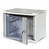 Wall-mounted 19" cabinet, 9U, glass door, 480 x 600 x 440 mm