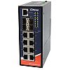 Managed switch,  8x 10/1000 RJ-45 PoE + 4 slide-in SFP slots, O/Open-Ring <20ms, slim housing (ORing IGPS-9084GP-LA)