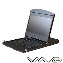 KVM LCD FullHD console, Wave KVM , 17",  1-port HDMI KVM, 1U, single rail