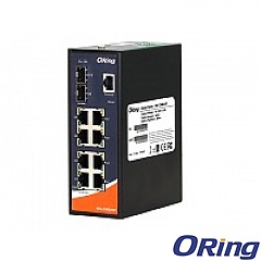 Managed switch,  8x 10/1000 RJ-45 + 2x100/1G/2.5G SFP, O/Open-Ring <30ms (ORing IGS-C9082GP)