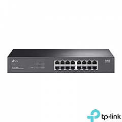 Unmanaged switch, 16x 10/100/1000 RJ-45, 11.6", 19" Rack-mounting Bracket (TP-Link LS1016G)