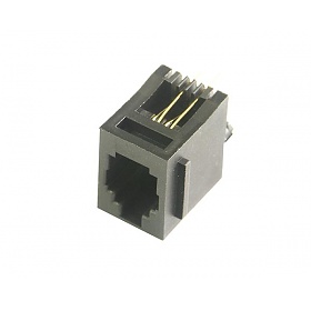 Modular female connector, 4P4C, top entry, flangless