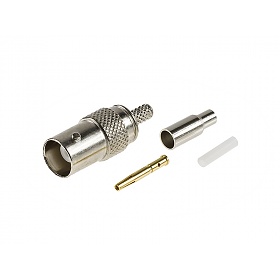 BNC female connector, crimp type, RG174
