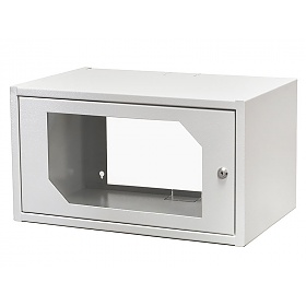 6U rack cabinet 19", wall-mounted, glass door, 350mm d.