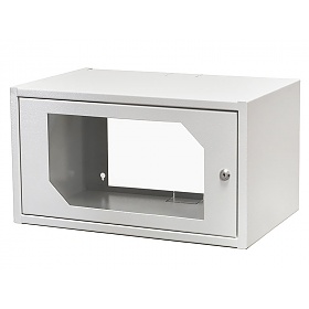 6U rack cabinet 19", wall-mounted, glass door, 320x545x350mm