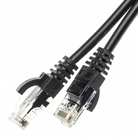 UTP Patch cable, cat.5e, 1.0m, black, LSOH
