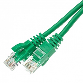 Patch cable UTP cat. 5e,  1.0 m, green, LSOH