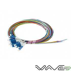 12 colors pigtail set LC/UPC, SM, 9/125, 0,9mm, G.652D fiber, 2m