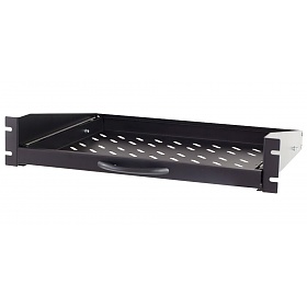 Sliding shelf, 19", 2U, 350mm, black