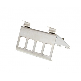 Frame for keystone jack 4 Port, DIN rail mounted