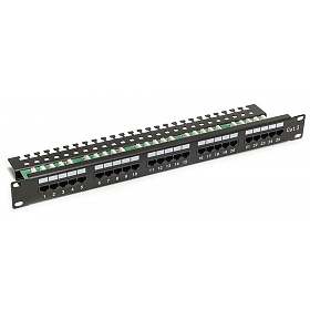 25 port patch panel, UTP, cat. 3, 1U, 19", Krone type 8p4c connectors