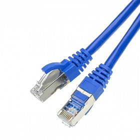 Patch cable S/FTP cat. 6A,  0.25 m, blue