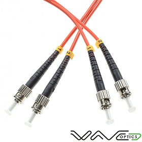 Fiber optic patch cord, ST/UPC-ST/UPC, MM, 50/125 duplex, OM2 fiber, 2m