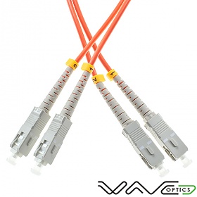 Fiber optic patch cord, SC/UPC-SC/UPC, MM, 50/125 duplex, OM2 fiber 3.0mm, L=15m