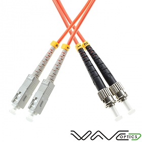 Fiber optic patch cord, SC/UPC-ST/UPC, MM, 50/125 duplex, OM2 fiber, 15m