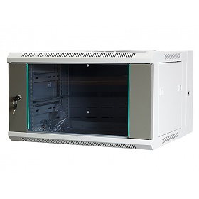 6U rack cabinet 19", wall-mounted, glass door, 540mm d.