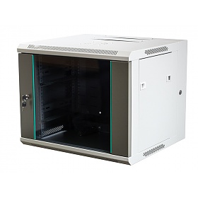 9U rack cabinet 19", wall-mounted, glass door, 540mm d.