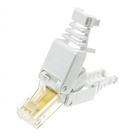 Modular male connector, 8P8C (RJ-45), cat. 5e, toolless