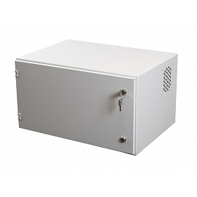 Wall-mounted 19" rack cabinet, 6U, steel door, 400mm d.
