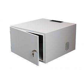 Wall-mounted 19" rack cabinet, 6U, steel door, 600mm d.