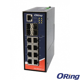 ORing IGS-9084GP-LA, Cyber-hardened Managed Industrial switch, 8x 10/1000 RJ-45 + 4 slide-in SFP slots, O/Open-Ring <20ms, slim housing