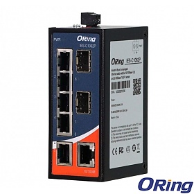 ORing IES-C1062P, Unmanaged switch,  6x 10/100 RJ-45, 2x SFP, slim housing