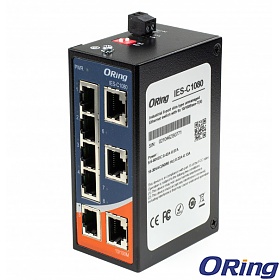 Unmanaged switch,  8x 10/100 RJ-45, slim housing (ORing IES-C1080)