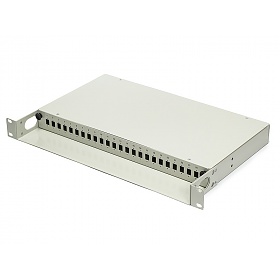 Fiber optic Splice box, 24x SC simpleks, 19", no adaptors,fiber splice box