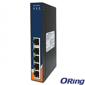 IES-1050A, Unmanaged switch, DIN, 5x 10/100 RJ-45, slim housing 