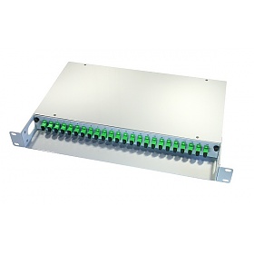 Fiber optic Splice box, 24xSC/APC SM simplex, 24x pigtail SC/APC SM 1m