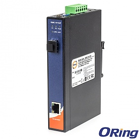 IGMC-1011GP, Industrial Slim Type Gigabit Ethernet media converter, DIN, 1x 10/1000TX (RJ-45) + 1x 1000FX (SFP) 