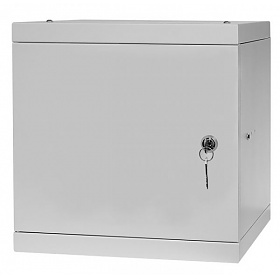 Wall-mounted 10" cabinet, 6U, steel door, 322 x 322 x 300 mm, flat pack