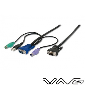 KVM cable, Wave KVM , M-P15F, combo, 3.0 m