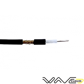 Coaxial cable RG58, 50ohm, stranded wire, black, 100m, Wave Cables