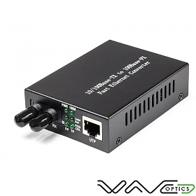 Media converter 10/100M RJ-45/ST, MM 1310nm, 2km