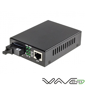 Media converter 10/100/1000 Mbps RJ-45/SC, SM 1310nm, 20km, WDM (Wave Optics, WO-KB-SWS-020K-A)