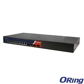 RGPS-9084GP-P-EU, Industrial 12-port rack mount managed Gigabit PoE Ethernet switch, 8x 10/1000 RJ-45 PoE + 4 slide-in SFP slots, O/Open-Ring <30ms