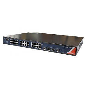 RGS-92222GCP-NP-E, Industrial Managed Switch, 22x 10/1000 RJ-45 + 2x 10/100/1000 COMBO Ports with SFP + 2 slide-in SFP slots, O/Open-Ring <30ms