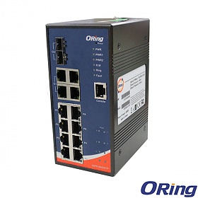 IGPS-9842GTP-24V, Industrial Managed switch, DIN, 8x1G RJ-45 PoE + 4x 1G RJ-45 + 2 slide-in SFP slots, O/Open-Ring <20ms