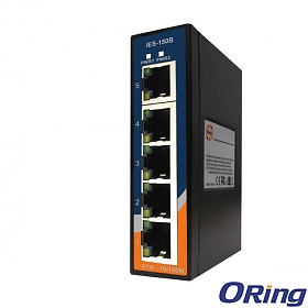 IES-150B, Industrial 5-port mini type unmanaged Ethernet switch, DIN, 5x 10/100 RJ-45, slim housing