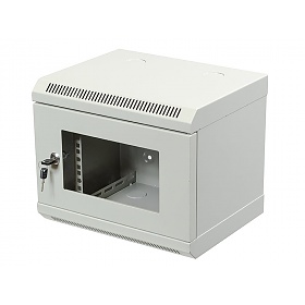 6U rack cabinet, rack 10", wall-mounted, glass door, 280mm