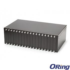 RMC-1000, Industrial rack-mount Ethernet to fiber media converter Chassis with 18 slots