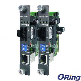 RMC-111FB-MM, Industrial Rack-mount card type Ethernet to fiber media converter, 1x 10/100Base-TX + 1x 100Base-FX fiber (MM SC)