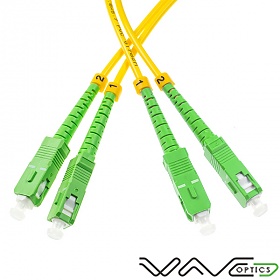 Fiber optic patch cord, SC/APC-SC/APC, SM, 9/125 duplex, G652D fiber 3.0mm, 1m