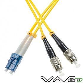 Fiber optic patch cord, LC/UPC-FC/UPC, SM, 9/125 duplex, G652D fiber 3.0mm, L=5m