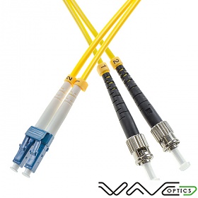 Fiber optic patch cord, LC/UPC-ST/UPC, SM, 9/125 duplex, G652D fiber, L=1m