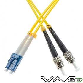 Fiber optic patch cord, LC/UPC-ST/UPC, SM, 9/125 duplex, G652D fiber 3.0mm, L=1m